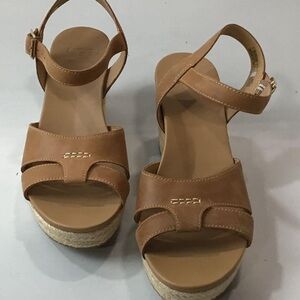 UGG Shoes New Ladies Ugg Cloverdale Cognac Leather Espadrille